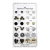 Round Rhinestone Crystal Flower Alloy Earrings Electroplated Set On Paper Card For Women
