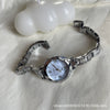 Round Small Dial Student Forest Bracelet Compact Watch With Steel Band And Alloy Case For Female Simple Elegant Retro Fashion Style