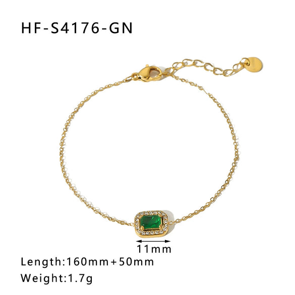 Round Square Sunflower Heart Geometric Stainless Steel 18K Light Luxury Women's Bracelet