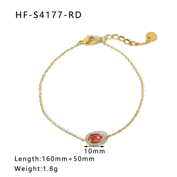 Round Square Sunflower Heart Geometric Stainless Steel 18K Light Luxury Women's Bracelet