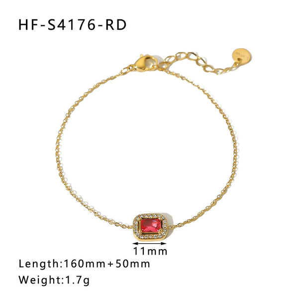 Round Square Sunflower Heart Geometric Stainless Steel 18K Light Luxury Women's Bracelet