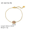 Round Square Sunflower Heart Geometric Stainless Steel 18K Light Luxury Women's Bracelet