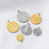 Round Stainless Steel Retro Stereo Handmade Diy Jewelry Pendants With Electroplating