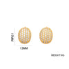 Round Stud Earrings Copper Microinlaid Zircon Electroplating Heart Shape Light Luxury Retro Minimalist Women's