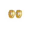 Round Teardrop Rhinestone Hoop Earrings In Gold Plated Copper Minimalist Geometric Jewelry For Women And Unisex Wear
