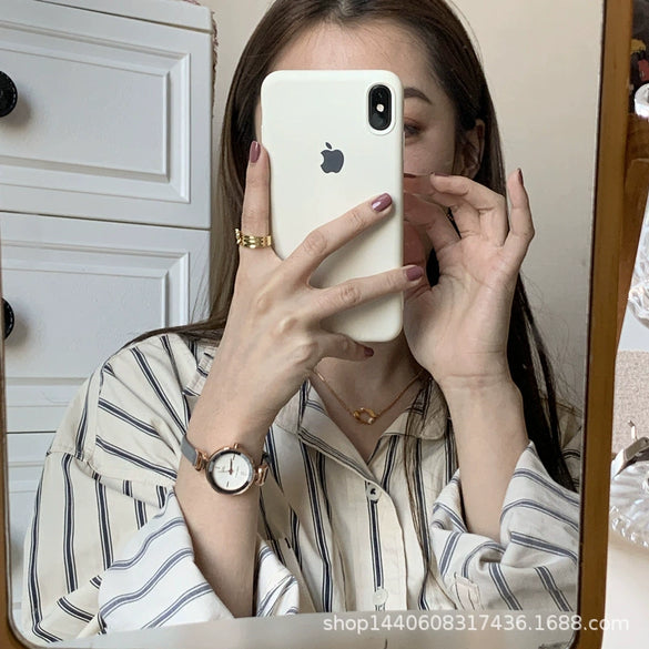 Round Watch Alloy Case Ordinary Glass Mirror Leisure Design For Girls