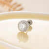 Round Zircon Earrings Titanium Steel Heart And Arrow Geometric Sweet Style