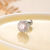 Round Zircon Earrings Titanium Steel Heart And Arrow Geometric Sweet Style