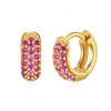 Round Zircon Microinlay Copper Gold Plated Earrings