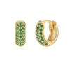 Round Zircon Microinlay Copper Gold Plated Earrings
