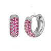 Round Zircon Microinlay Copper Gold Plated Earrings