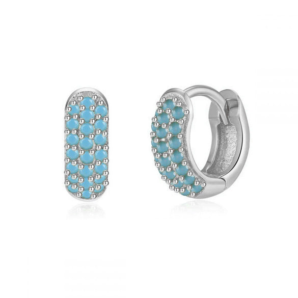 Round Zircon Microinlay Copper Gold Plated Earrings