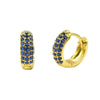 Round Zircon Microinlay Copper Gold Plated Earrings