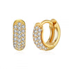 Round Zircon Microinlay Copper Gold Plated Earrings