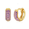 Round Zircon Microinlay Copper Gold Plated Earrings
