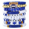 Rugby Bracelet Multilayered Stacked Fivepointed Star Letter Soft Pottery Friendship Elastic Beaded Handmade Geometric Polymer Alloy Acrylic Bracelet Unisex