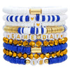 Rugby Bracelet Soft Ceramic Polymer Alloy Acrylic Geometric Handmade Unisex