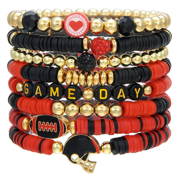 Rugby Bracelet Soft Ceramic Polymer Alloy Acrylic Geometric Handmade Unisex