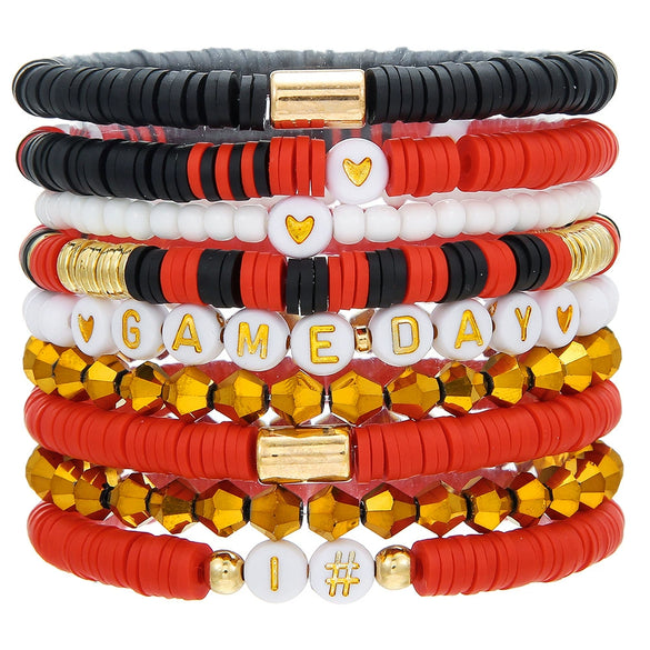 Rugby Bracelet Soft Ceramic Polymer Alloy Acrylic Geometric Handmade Unisex