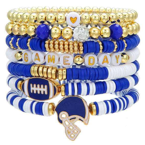 Rugby Bracelet Soft Ceramic Polymer Alloy Acrylic Geometric Handmade Unisex