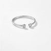 S925 Silver Adjustable Opening Ring With Electroplated Platinum Or 18K Gold For Women Simple Retro Fashion Design
