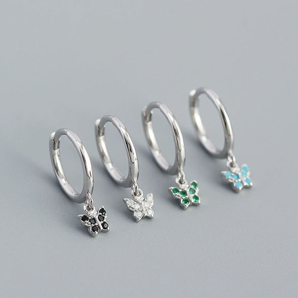 S925 Silver Butterfly Design Electroplated Allmatch Ear Buckle Earrings For Women
