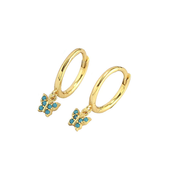 S925 Silver Butterfly Design Electroplated Allmatch Ear Buckle Earrings For Women