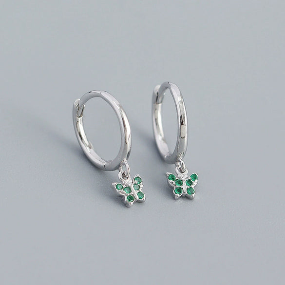 S925 Silver Butterfly Design Electroplated Allmatch Ear Buckle Earrings For Women