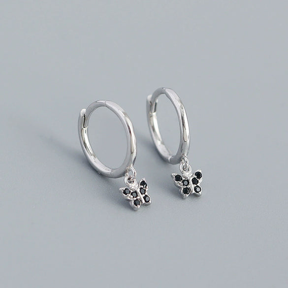 S925 Silver Butterfly Design Electroplated Allmatch Ear Buckle Earrings For Women