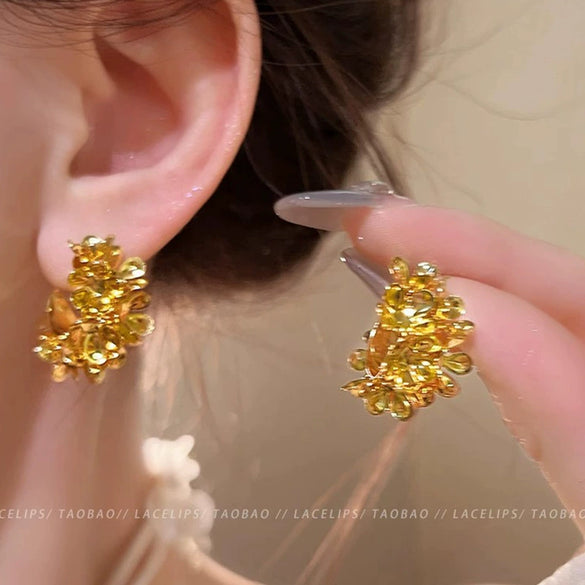S925 Silver Butterfly Stud Earrings For Women Zircon Pearl Electroplated Light Luxury Niche Highend Minimalist Geometric