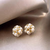 S925 Silver Butterfly Stud Earrings For Women Zircon Pearl Electroplated Light Luxury Niche Highend Minimalist Geometric