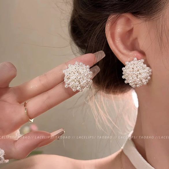 S925 Silver Butterfly Stud Earrings For Women Zircon Pearl Electroplated Light Luxury Niche Highend Minimalist Geometric