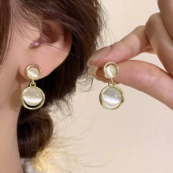 S925 Silver Butterfly Stud Earrings For Women Zircon Pearl Electroplated Light Luxury Niche Highend Minimalist Geometric
