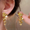 S925 Silver Butterfly Stud Earrings For Women Zircon Pearl Electroplated Light Luxury Niche Highend Minimalist Geometric