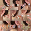 S925 Silver Butterfly Stud Earrings For Women Zircon Pearl Electroplated Light Luxury Niche Highend Minimalist Geometric