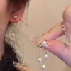 S925 Silver Butterfly Stud Earrings For Women Zircon Pearl Electroplated Light Luxury Niche Highend Minimalist Geometric