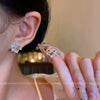 S925 Silver Butterfly Stud Earrings For Women Zircon Pearl Electroplated Light Luxury Niche Highend Minimalist Geometric
