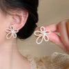 S925 Silver Butterfly Stud Earrings For Women Zircon Pearl Electroplated Light Luxury Niche Highend Minimalist Geometric
