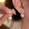 S925 Silver Butterfly Stud Earrings For Women Zircon Pearl Electroplated Light Luxury Niche Highend Minimalist Geometric