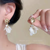 S925 Silver Butterfly Stud Earrings For Women Zircon Pearl Electroplated Light Luxury Niche Highend Minimalist Geometric