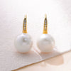 S925 Silver Classic Highheeled Shoes Earrings With Micropaved Zircon And Natural Freshwater Pearl Geometric Style Ear Hook Earrings For Women