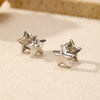 S925 Silver Doublesided Fivepointed Star Earrings Electroplated Minimalist Accessories For Women