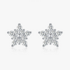 S925 Silver Fashion Light Luxury Girly Snowflake Flower Diamond Earrings For Women