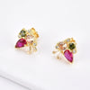 S925 Silver Fashion Ol Geometric Earrings With Flower Pattern And 18K Gold Electroplating