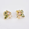 S925 Silver Fashion Ol Geometric Earrings With Flower Pattern And 18K Gold Electroplating