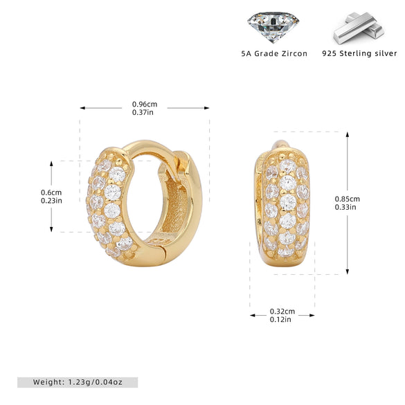 S925 Silver Geometric Diamondencrusted Electroplated Women's Earrings