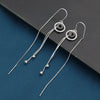 S925 Silver Geometric Double Ring Earrings With Diamond Accent Simple Fashion Earrings For Women