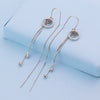 S925 Silver Geometric Double Ring Earrings With Diamond Accent Simple Fashion Earrings For Women