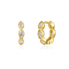 S925 Silver Geometric Horse Eye Multicolor Diamond Earring Ring Ear Buckle Light Luxury Wave Earrings