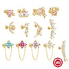 S925 Silver Geometric Tassel Marquise Stud Earrings With Zirconia